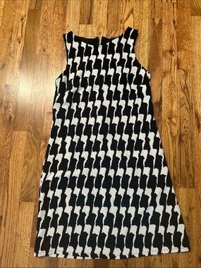 bobeau Black and White Houndstooth Sleeveless Midi Dress Size XS